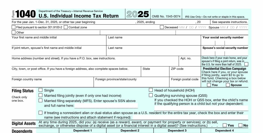 Form 1040: U.S. Individual Income Tax Return