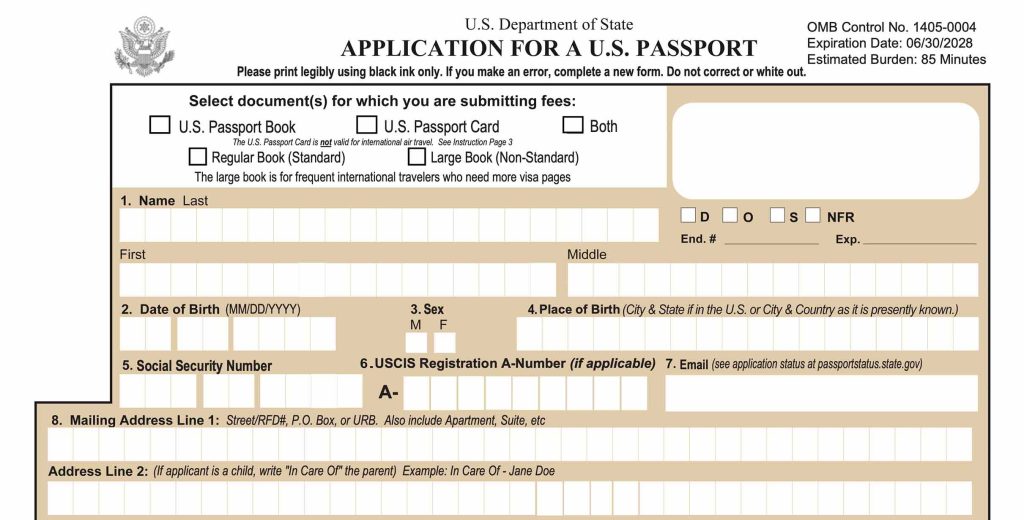 Form DS-11: U.S. Passport Application