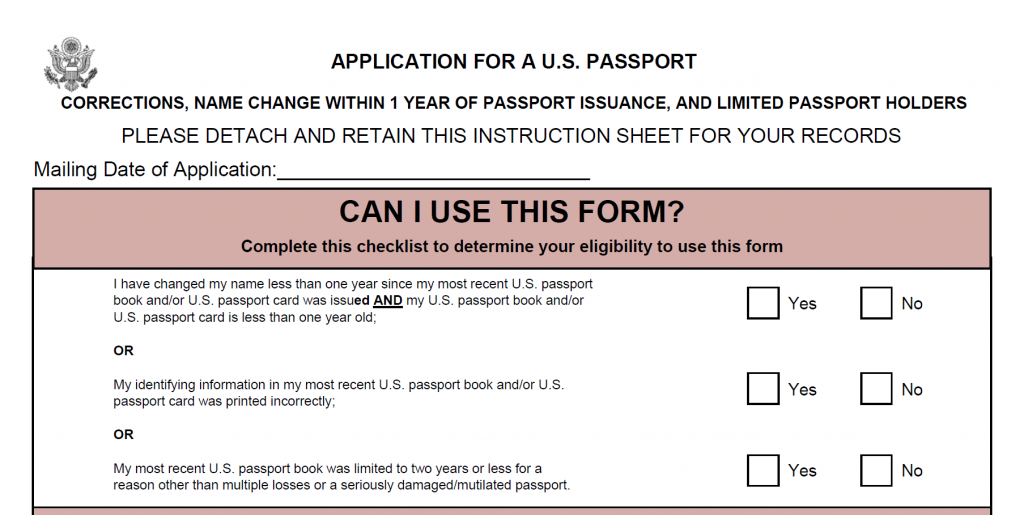 Form DS-5504: Application for a U.S. Passport