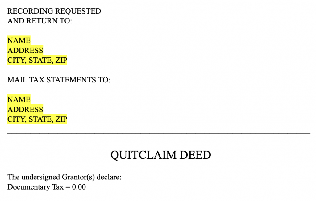 Quitclaim Deed