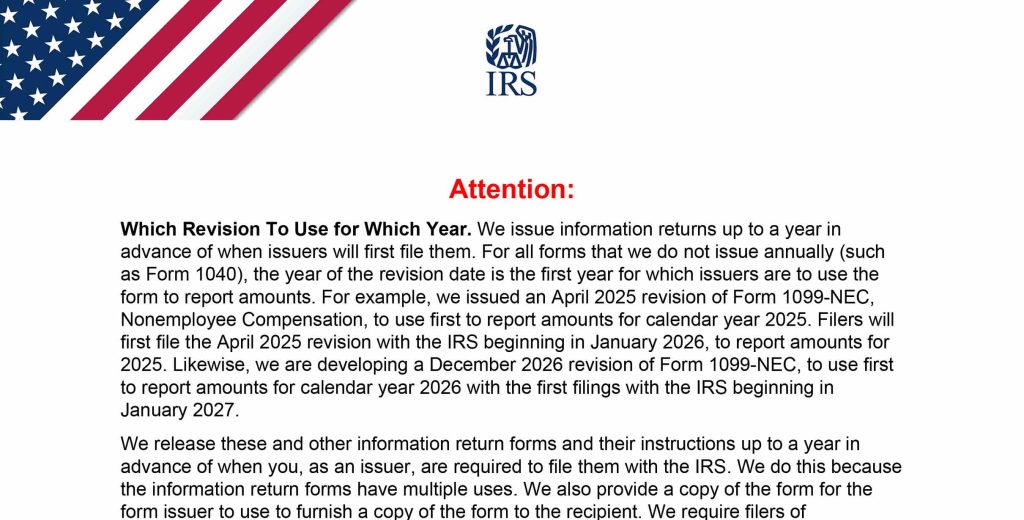 Form 1099-NEC: Nonemployee Compensation