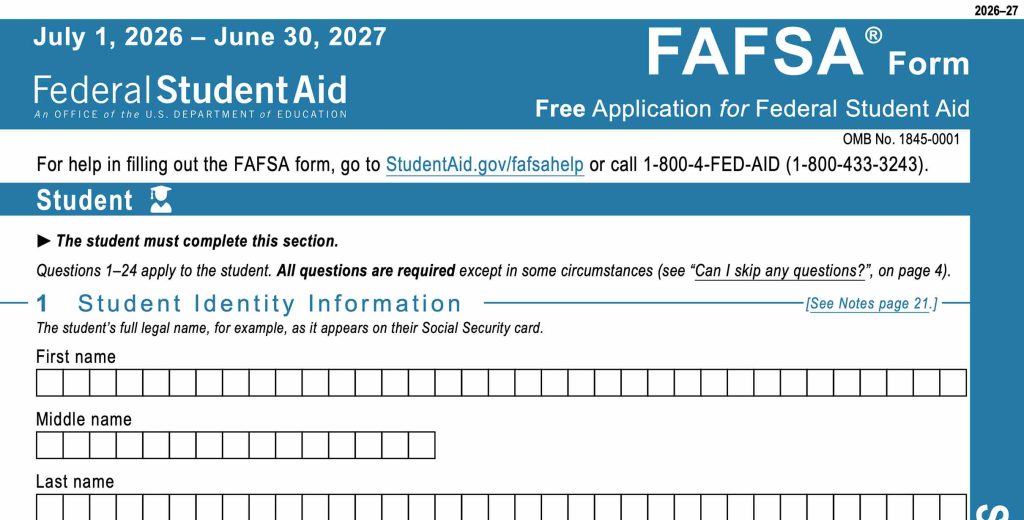 FAFSA: Free Application for Federal Student Aid